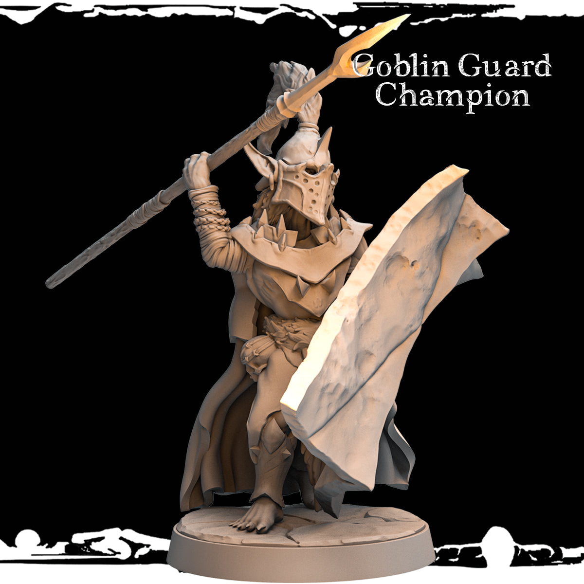 Monolith Arts - Greenskins - Guard Champion - DnD/TTRPG Figure/Miniature