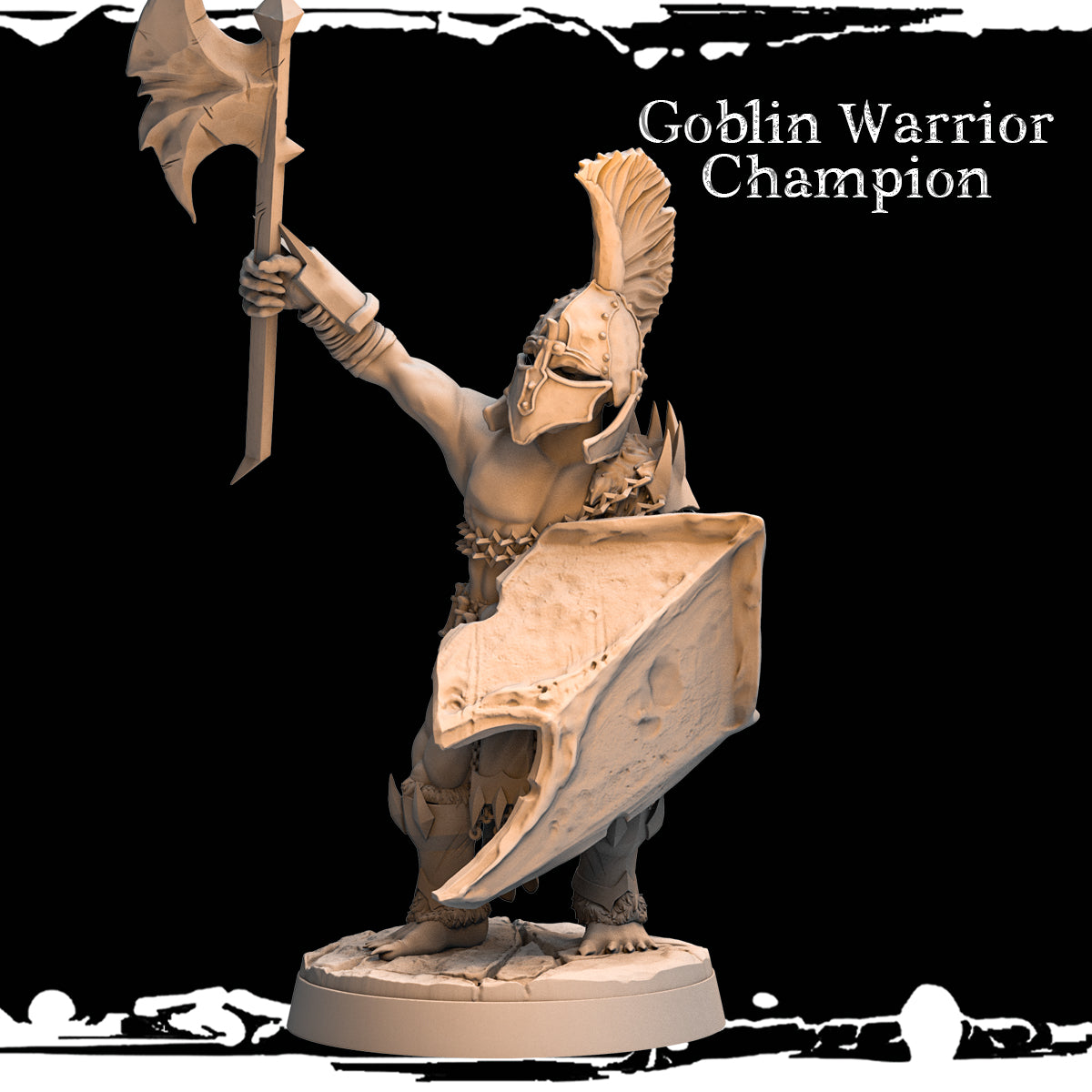 Monolith Arts - Greenskins - Warrior Champion - DnD/TTRPG Figure/Miniature