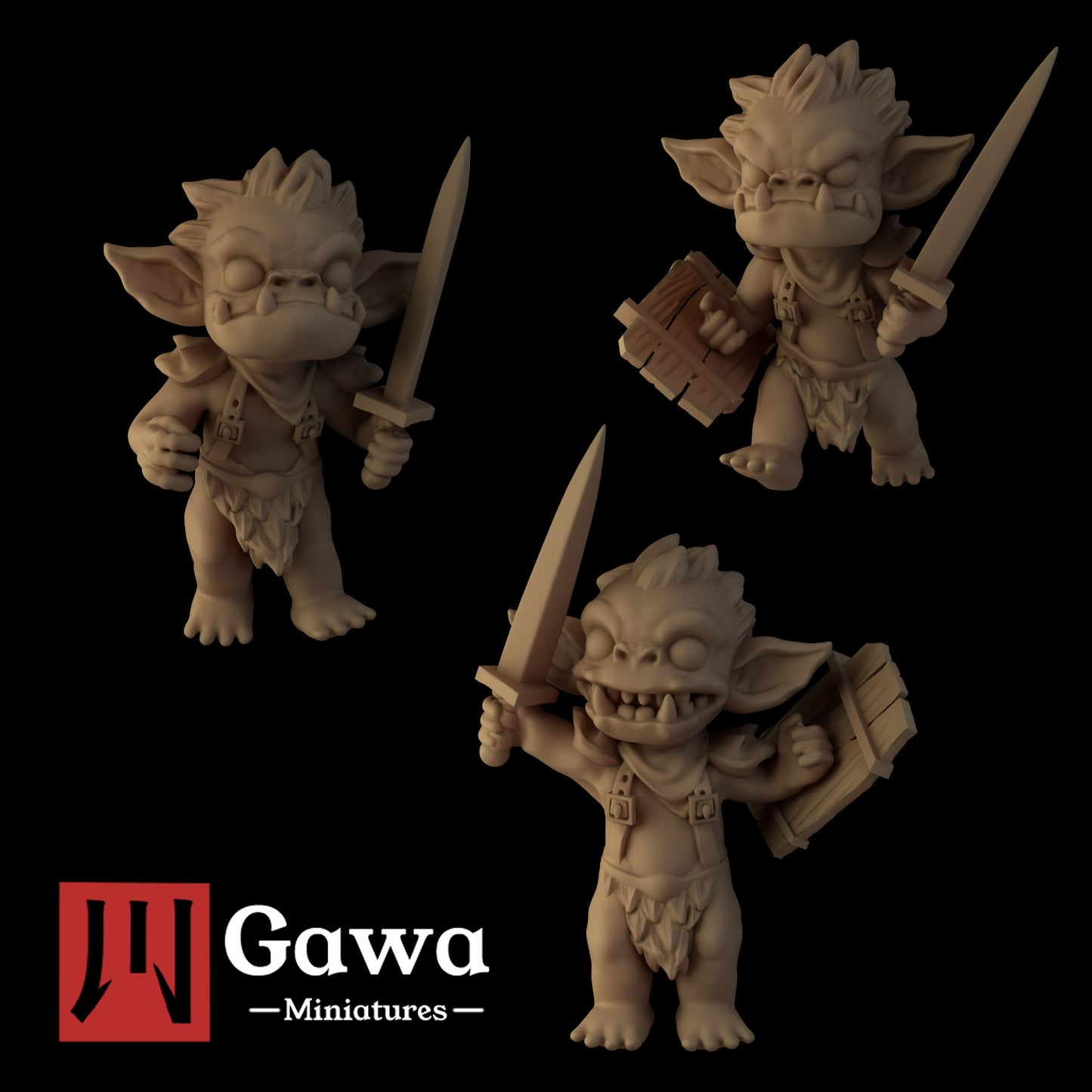 Gawa Miniatures - Adorable Goblin Warriors - DnD/TTRPG Figure/Miniature