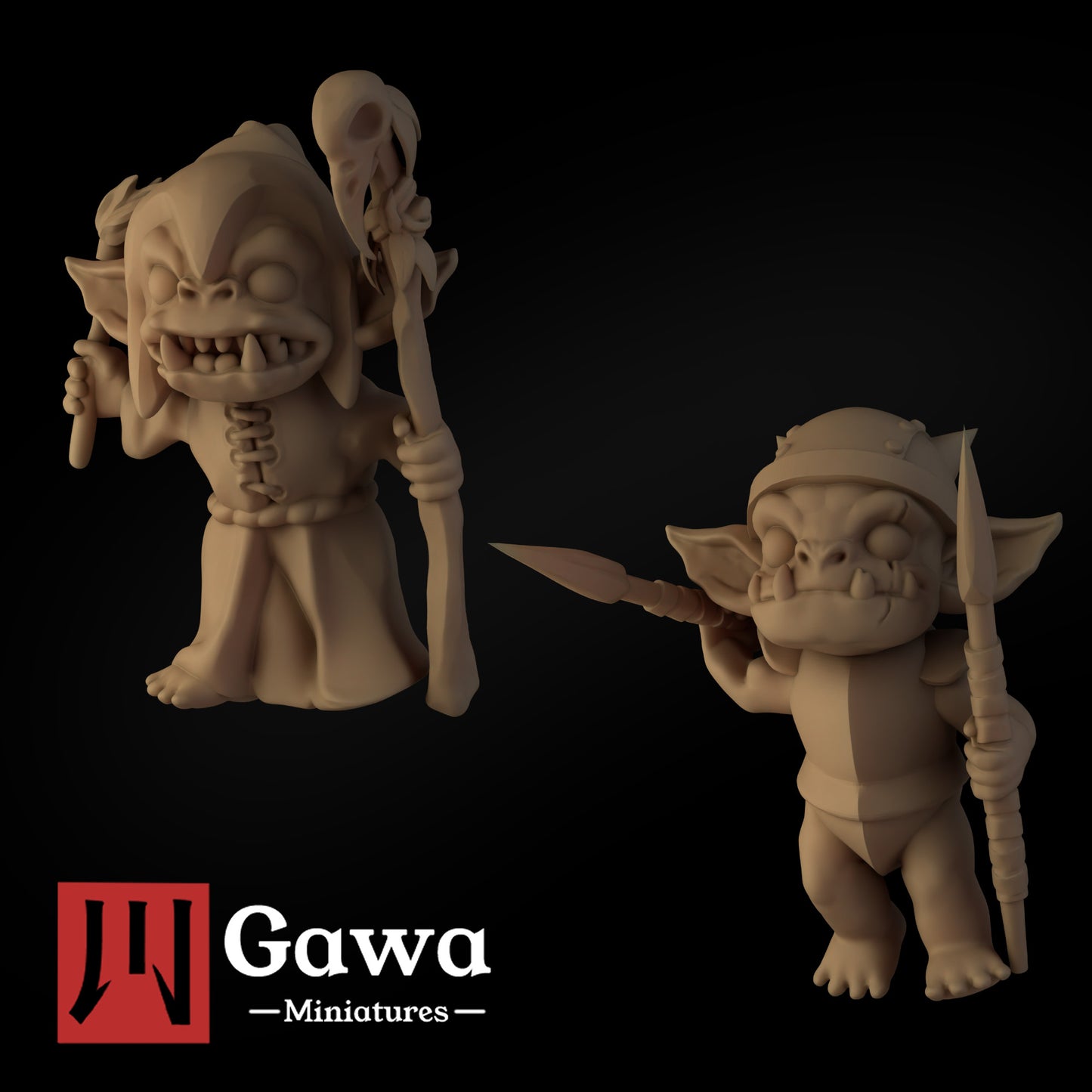 Gawa Miniatures - Adorable Goblin Leaders - DnD/TTRPG Figure/Miniature