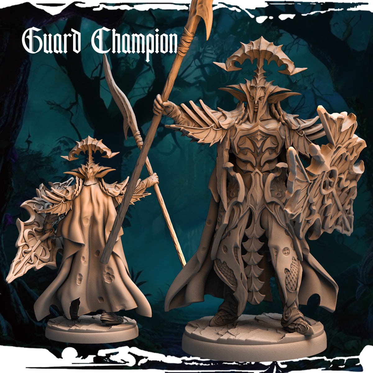 Monolith Arts - Dark Elves - Champion Guard - DnD/TTRPG Figure/Miniature