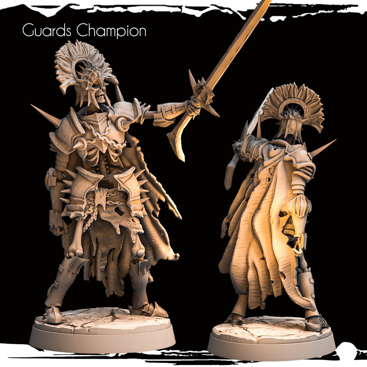 Monolith Arts - Skeletons - Guard Champion - DnD/TTRPG Figure/Miniature