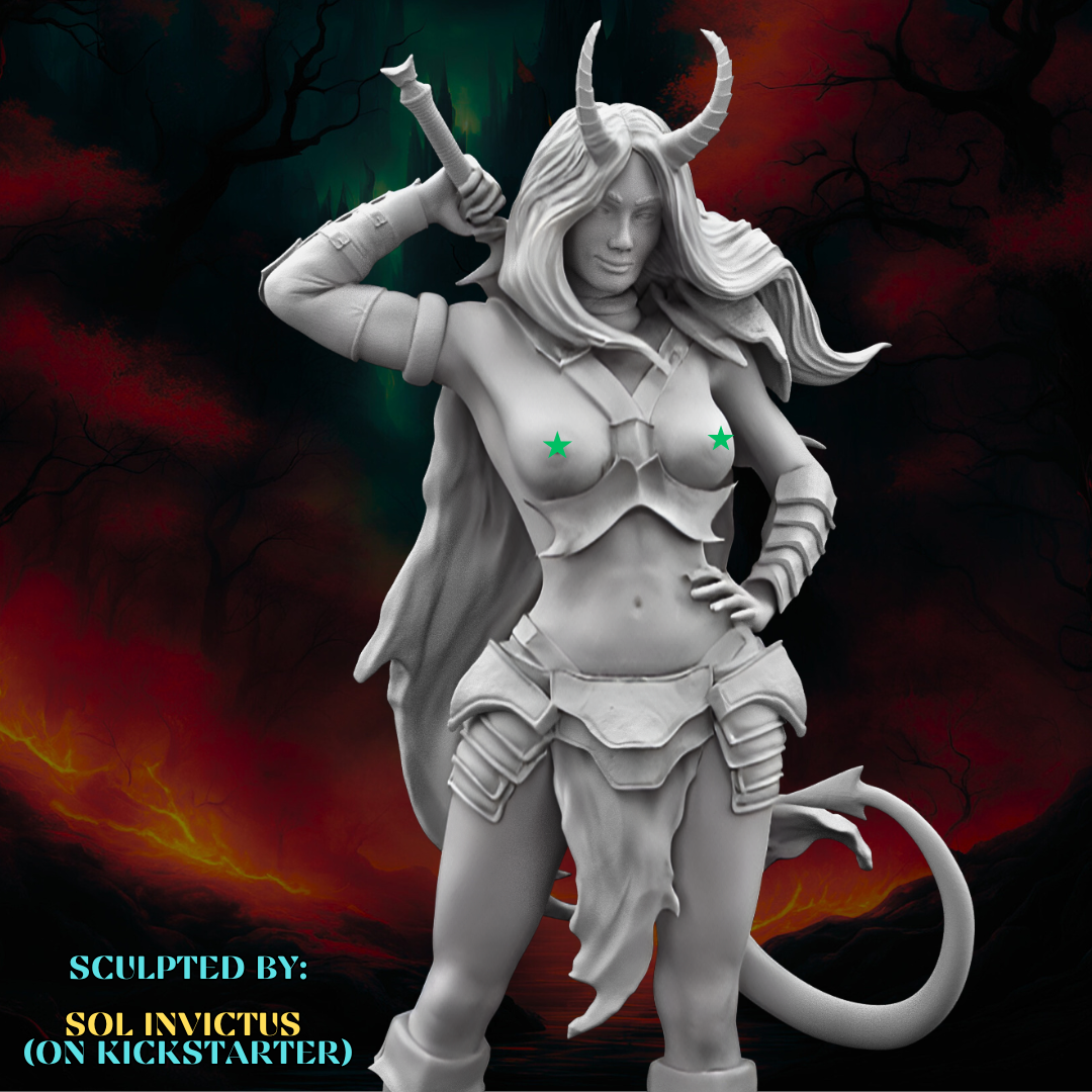 Sol Invictus - Tiefling Warrior #1 - 75mm Pin Up/Figure/Model/Diorama