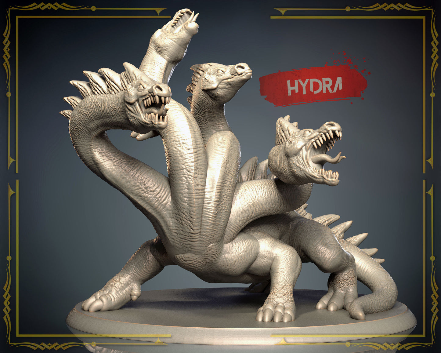 3D IPStudios - Dragons Worlds #1 - Hydra - DnD/TTRPG Figure/Miniature - Helios3DPrinting