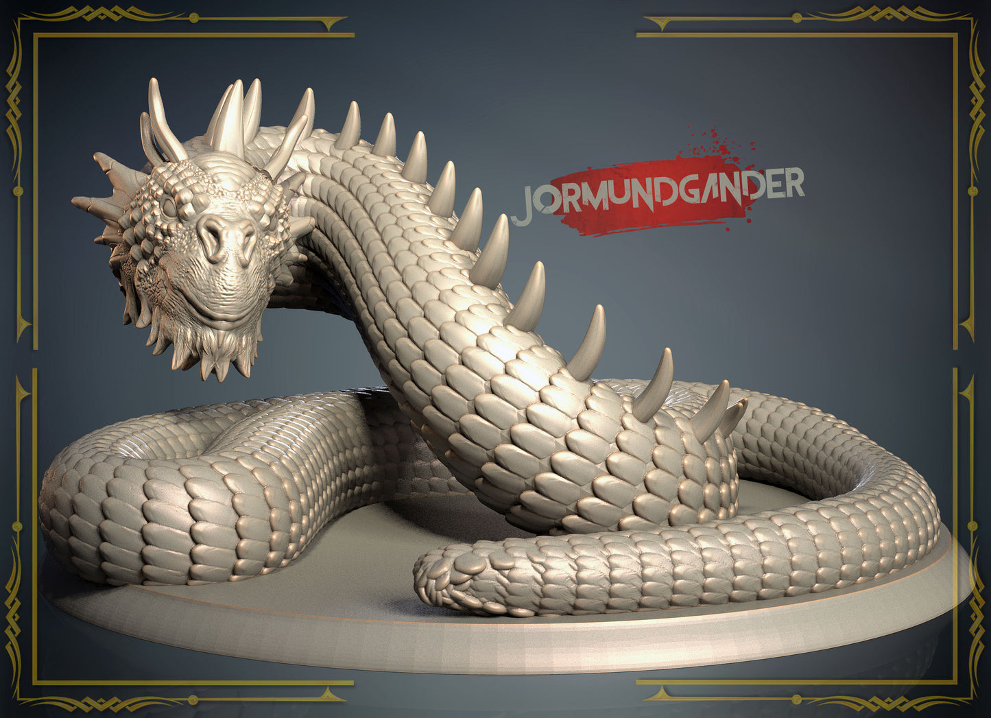 3D IPStudios - Dragons Worlds #1 - Jormungandr - DnD/Pathfinder/TTRPG Figure - Helios3DPrinting