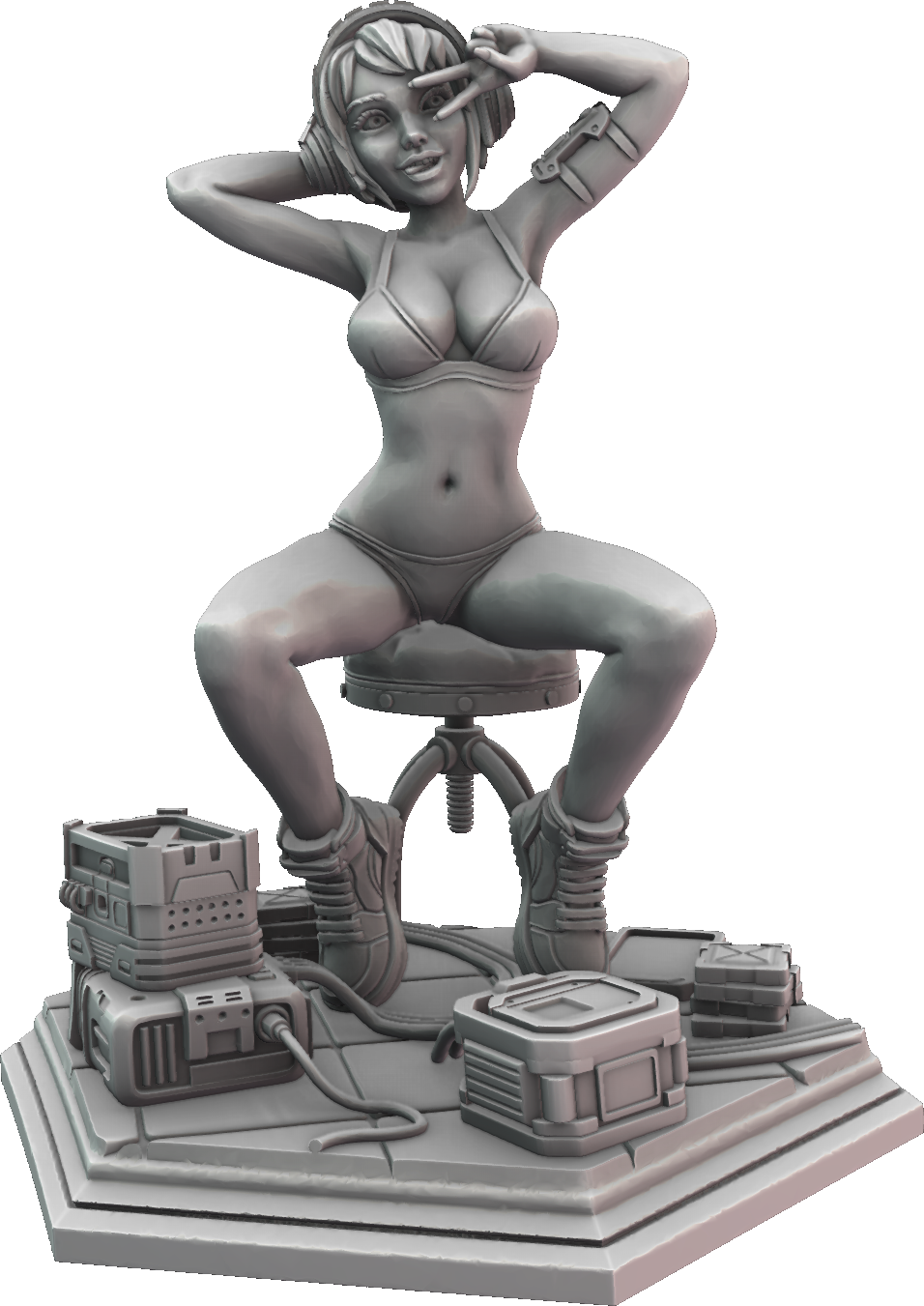 Claudia Sculpts - Cyberpunk Girls - Jinx - 75mm Pin Up/Figure/Model/Diorama
