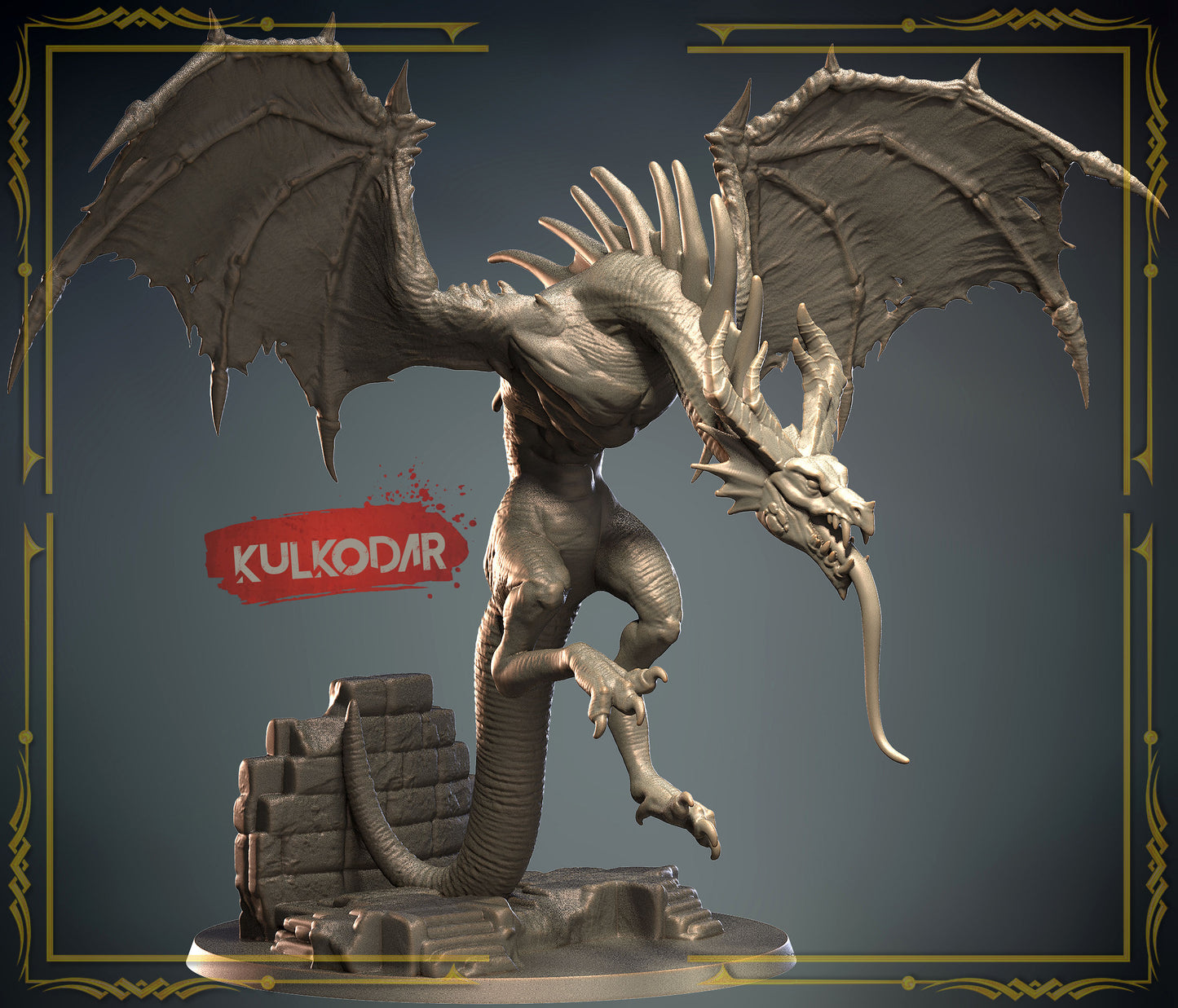 3D IPStudios - Dragons Worlds #1 - Kulkodar - DnD/TTRPG Figure/Miniature - Helios3DPrinting