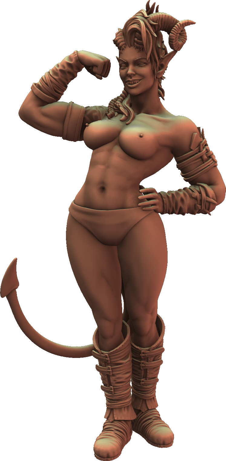 Jugglers Miniatures - Tiefling Barbarian #1 - DnD/TTRPG/Roleplaying/Wargames