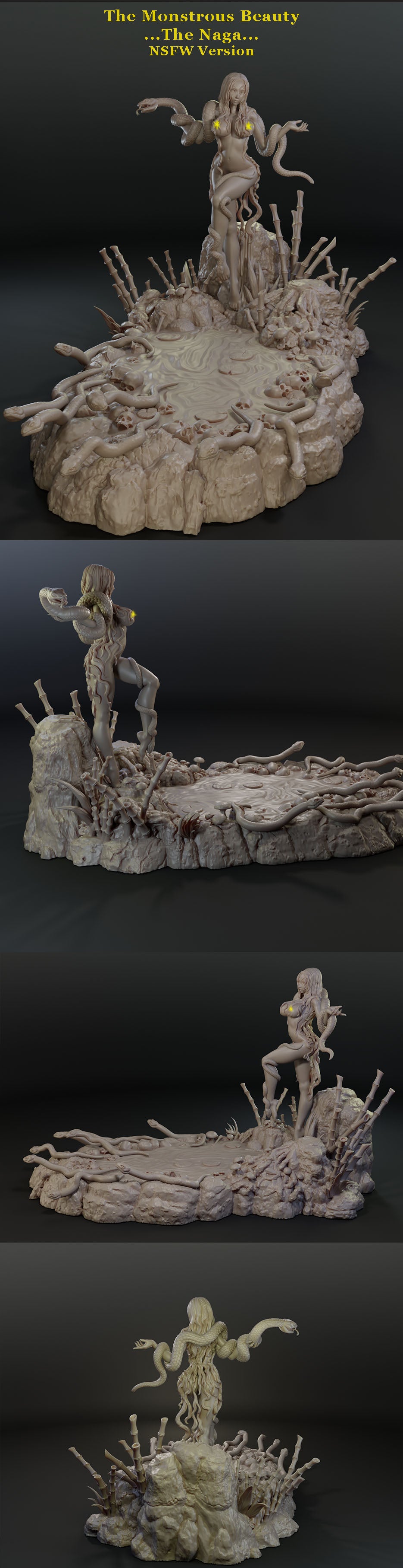Alain Viesca - Naga (Lure) - 32/75/120mm Pin Up/Figure/Model/Diorama - Helios3DPrinting