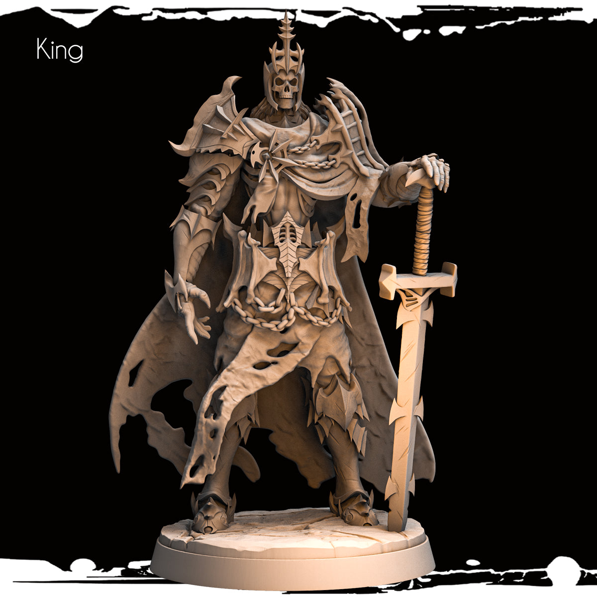 Monolith Arts - Skeletons - King - DnD/TTRPG Figure/Miniature
