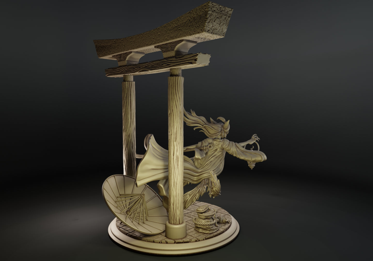 Alain Viesca - Kitsune (Attack) - 75/120mm Pin Up/Figure/Model/Diorama