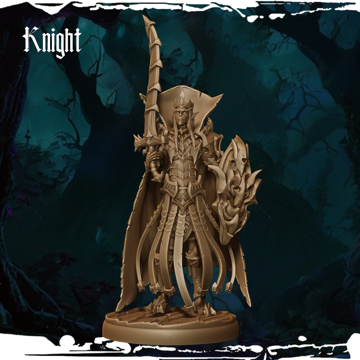 Monolith Arts - Dark Elves - Knight - DnD/TTRPG Figure/Miniature