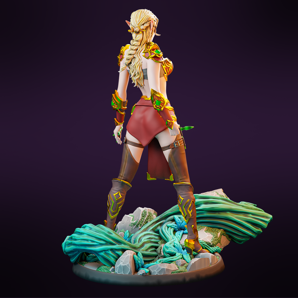 Miniatures Cave - Leilah- the Elven Shadowblade - 2 Poses - 75/100mm Pin Up/Figure/Model/Diorama