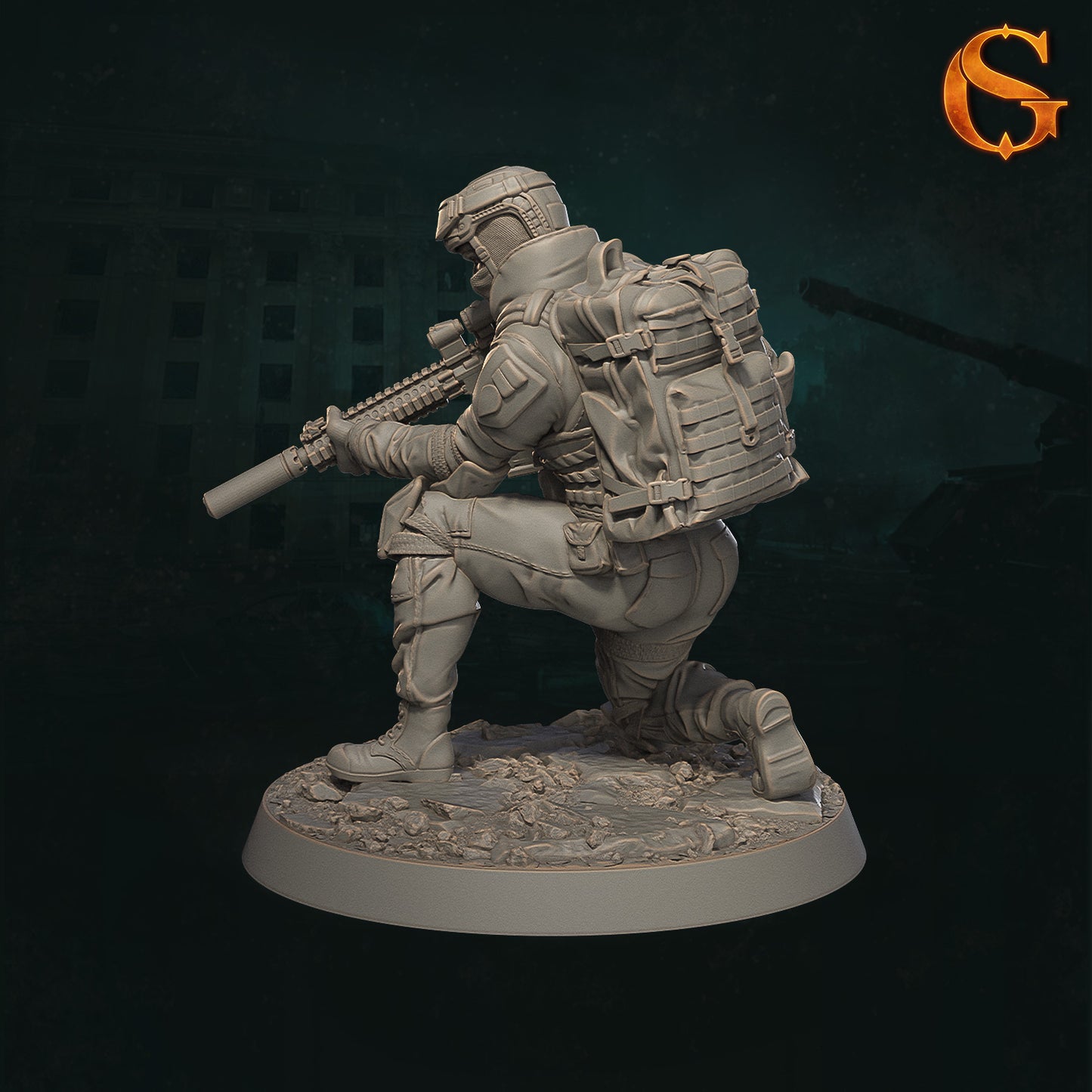 Solgoodcreations - Demonic Incursion in Kharkiv - Resistance Fighter #8 - DnD/TTRPG Figure/Miniature