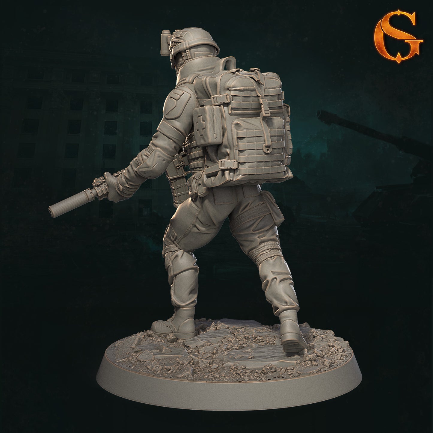 Solgoodcreations - Demonic Incursion in Kharkiv - Resistance Fighter #6 - DnD/TTRPG Figure/Miniature
