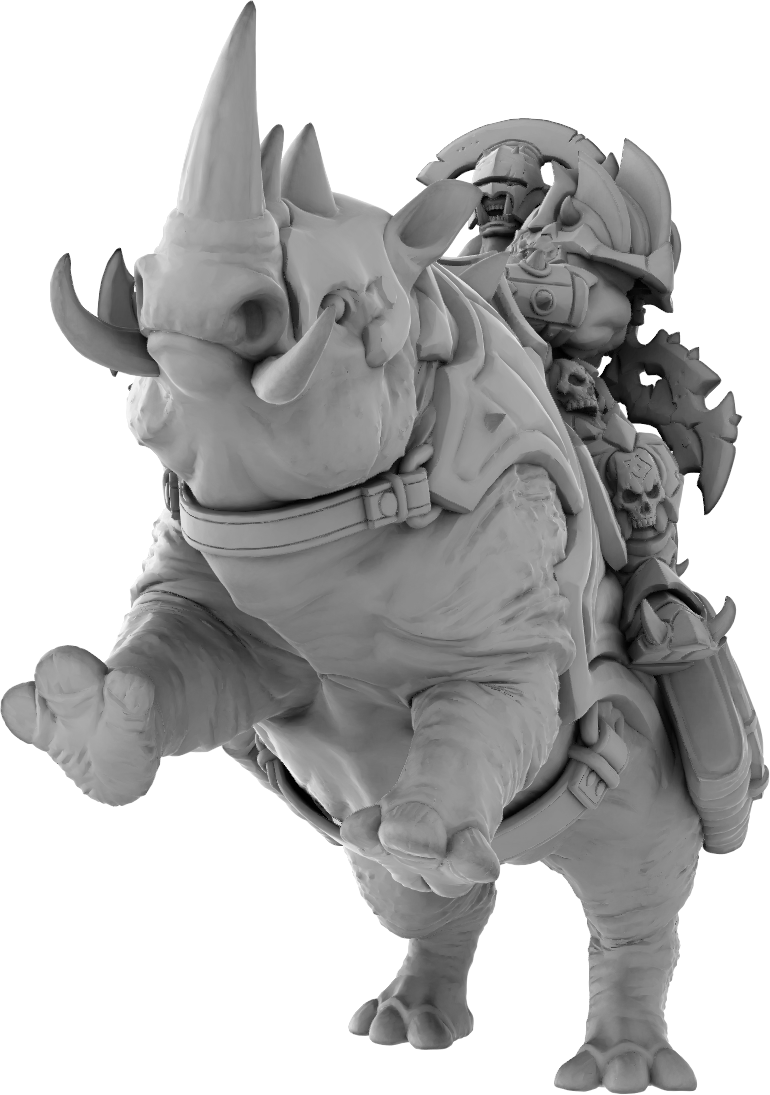 Brayan Nafarrate - Orc w/Rhino #2 - DnD/TTRPG Figure/Miniature