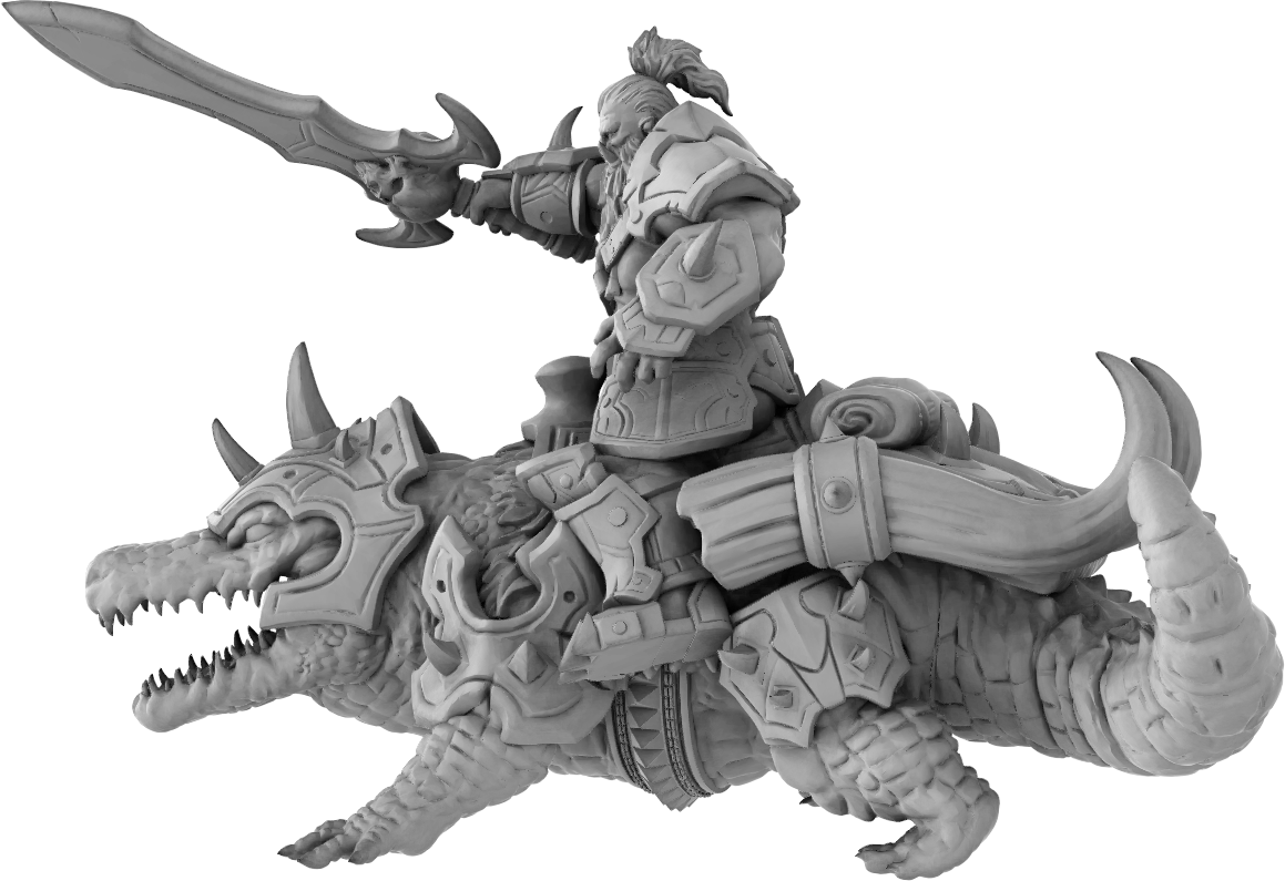 Brayan Nafarrate - Orc w/Alligator #2 - DnD/TTRPG Figure/Miniature