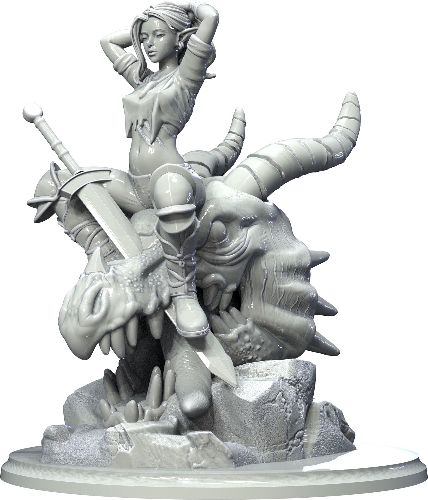 3D IPStudios - Nimrodel the Dragon Hunter - Pin Up/Figure/Model/Diorama - Helios3DPrinting