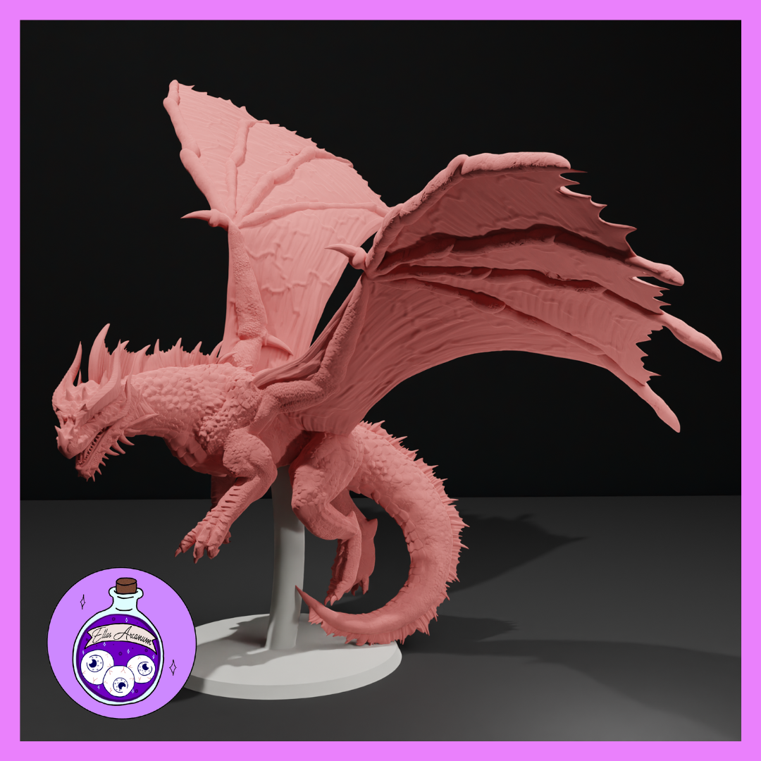 Ella's Arcanum - RPG Essentials #1 - Red Dragon - DnD/Pathfinder/TTRPG Figure