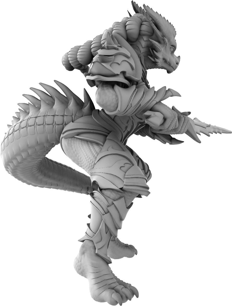 Jugglers Miniatures - Dragonborn Warrior #1 - DnD/TTRPG/Roleplaying/Wargames