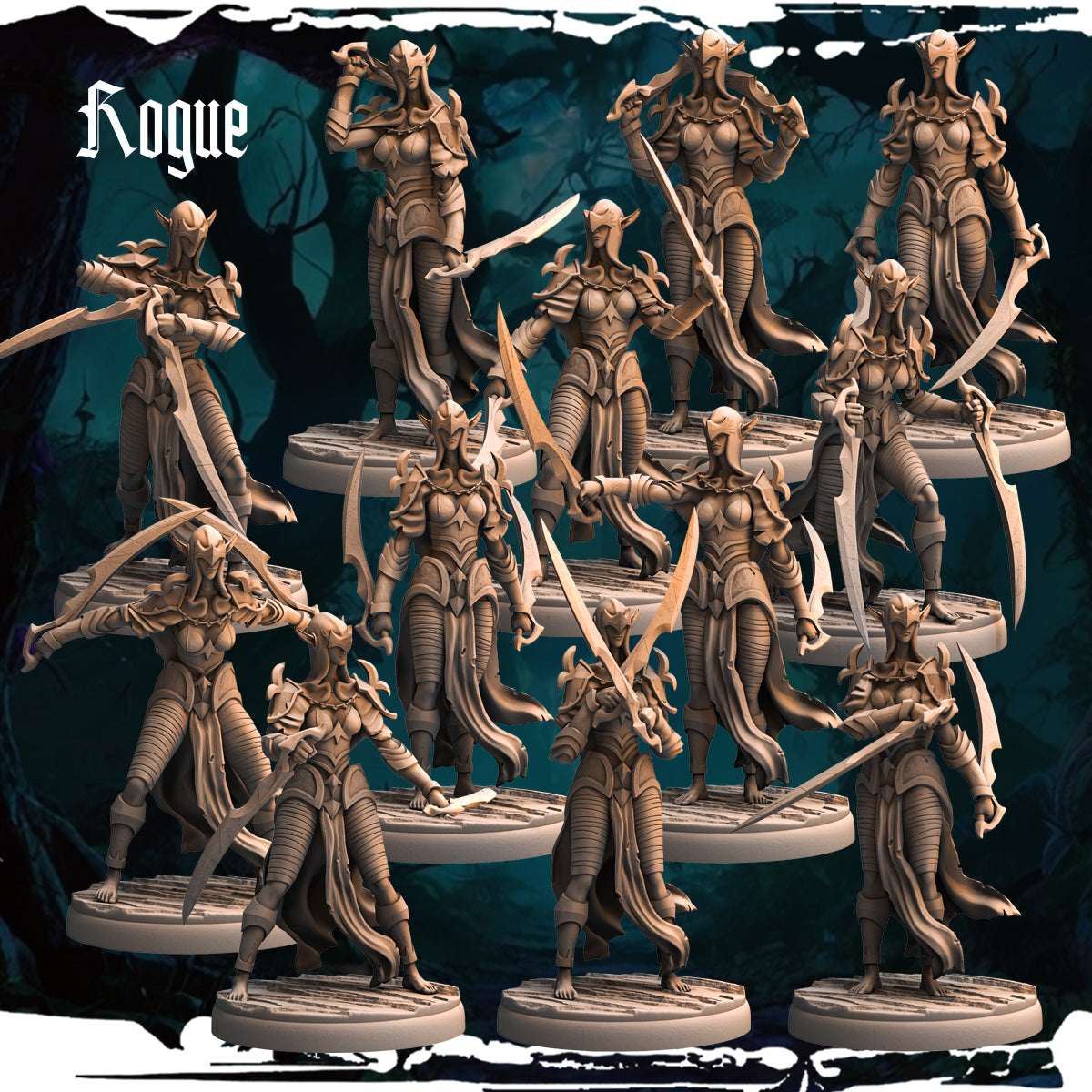 Monolith Arts - Dark Elves - Rogue - DnD/TTRPG Figure/Miniature