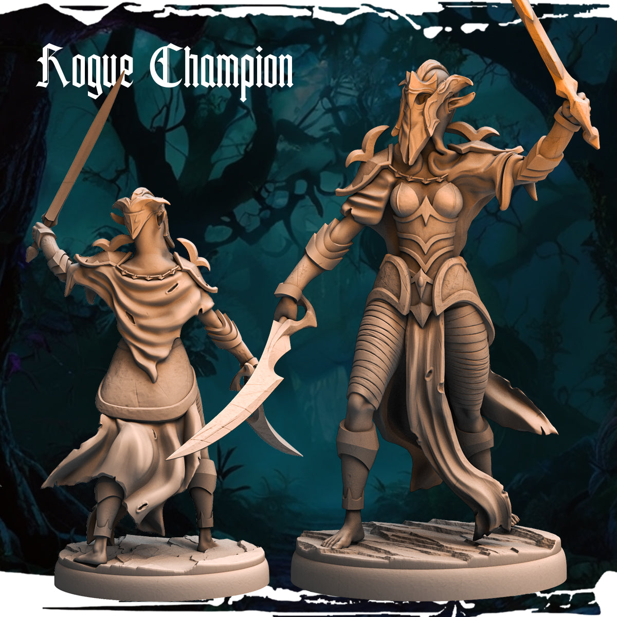 Monolith Arts - Dark Elves - Champion Rogue - DnD/TTRPG Figure/Miniature