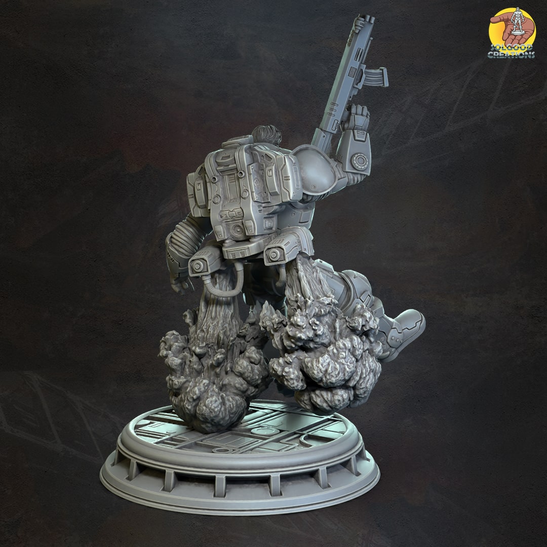 Solgoodcreations - Space Outpost - Armoured Soldier #1 - DnD/TTRPG Figure/Miniature