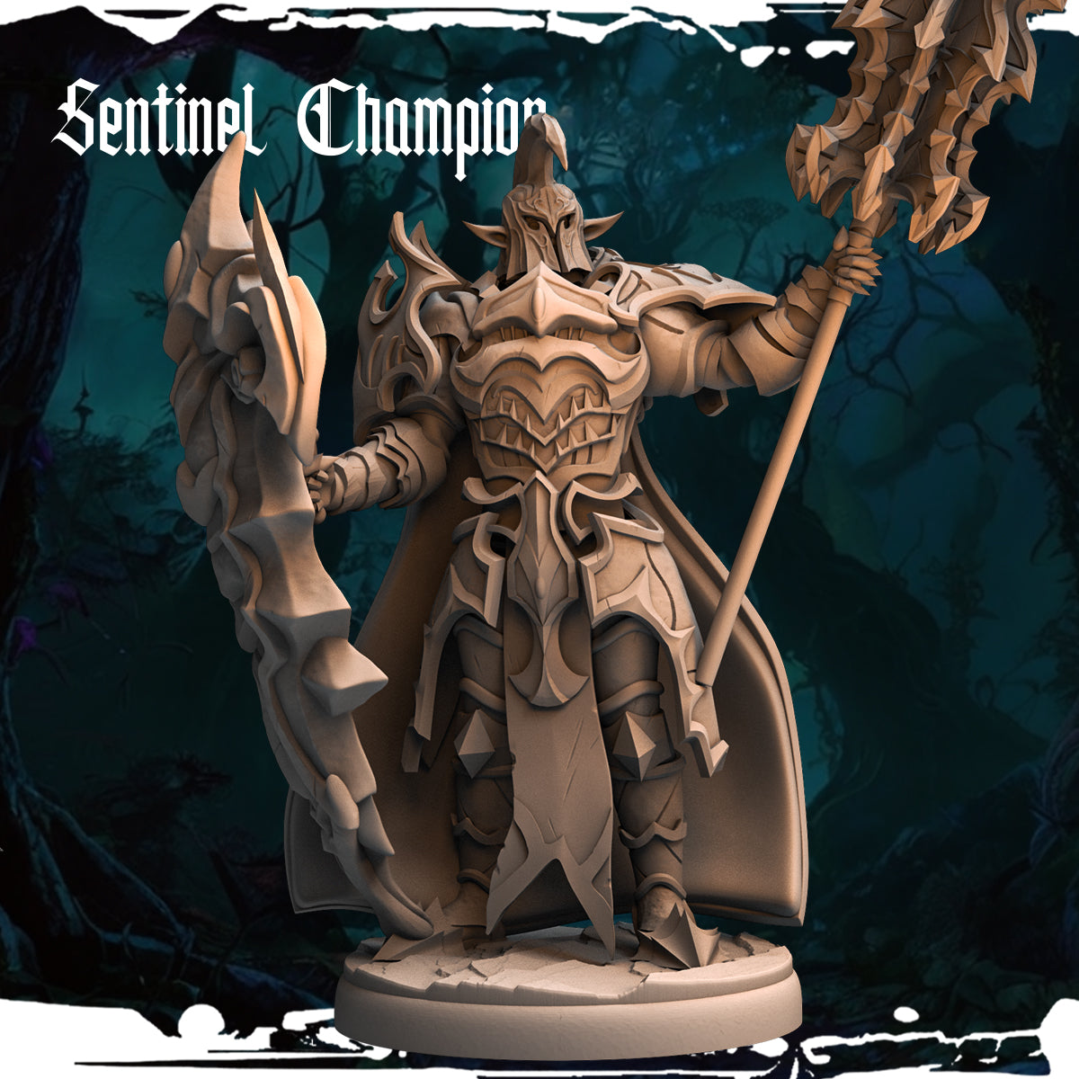 Monolith Arts - Dark Elves - Champion Sentinel - DnD/TTRPG Figure/Miniature