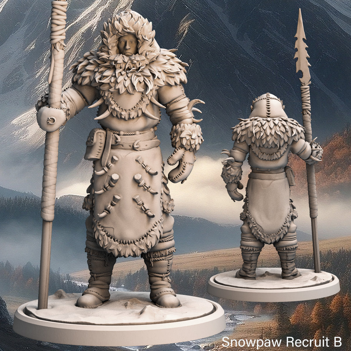 Monolith Arts - Arctic Tribes - Spearman - DnD/TTRPG Figure/Miniature