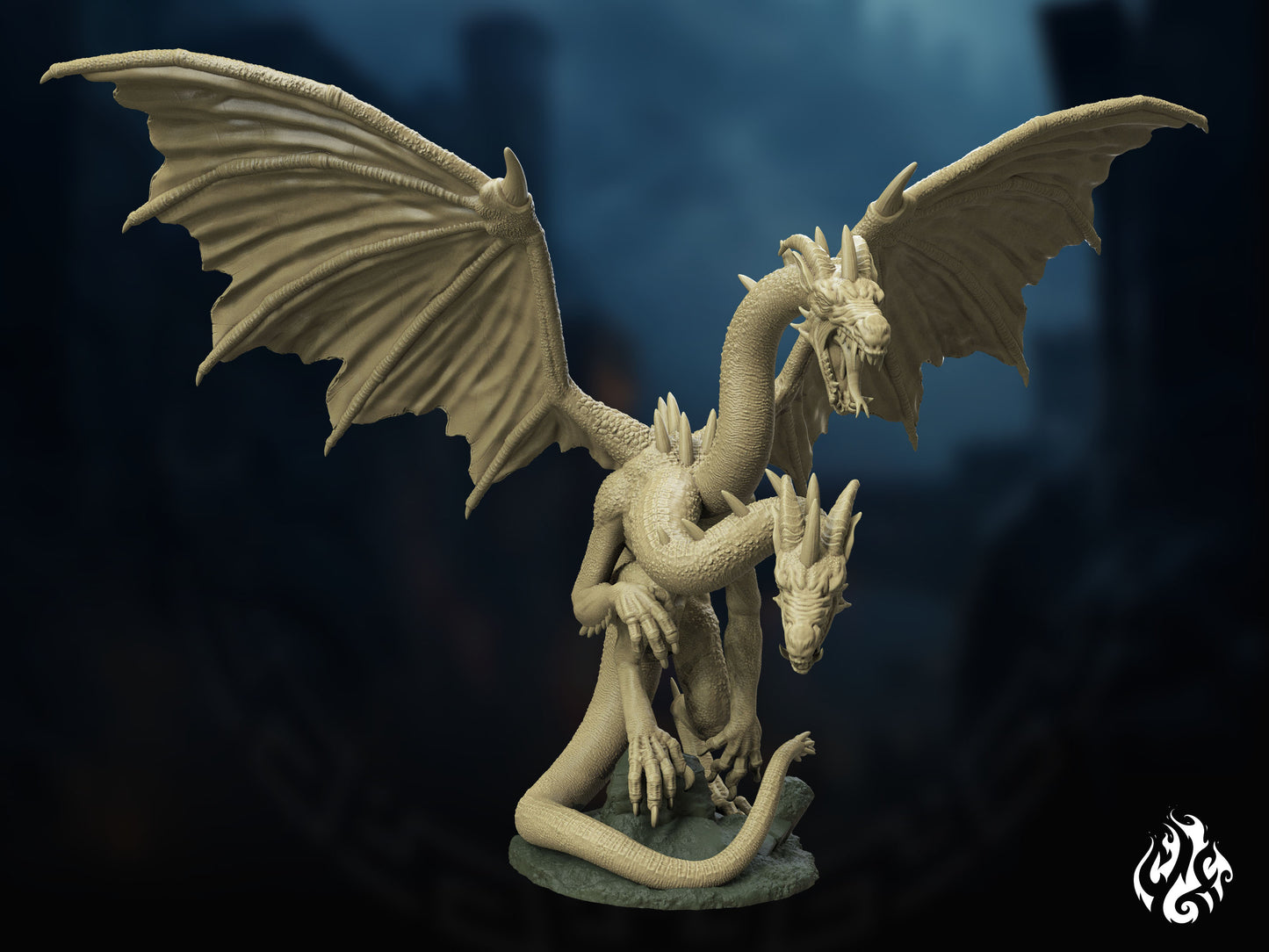 Crippled God Foundry - Two Headed Dragon - DnD/TTRPG Figure/Miniature