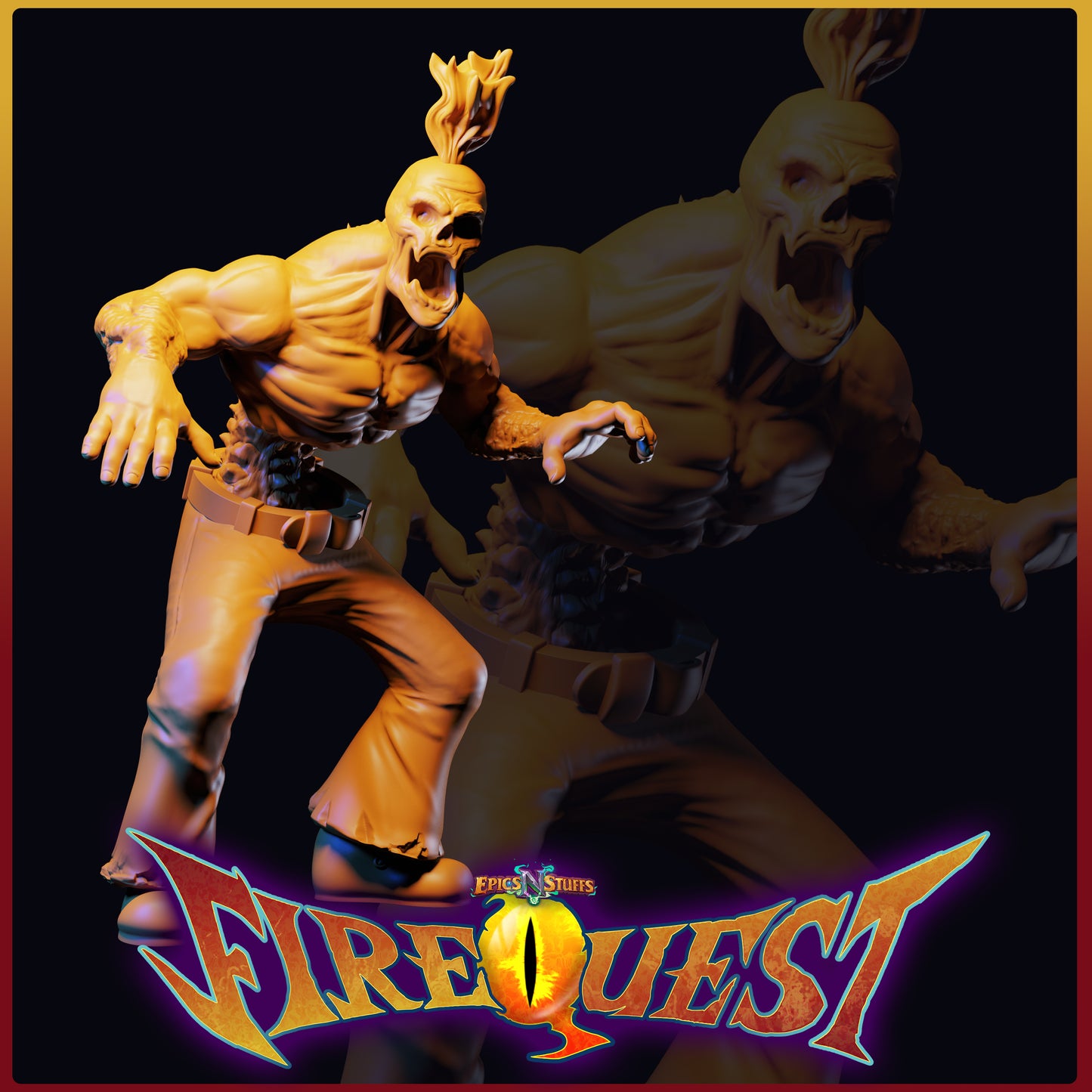 Lance Wilkinson - Fire Quest - Undead Ghoul - DnD/TTRPG Figure/Miniature