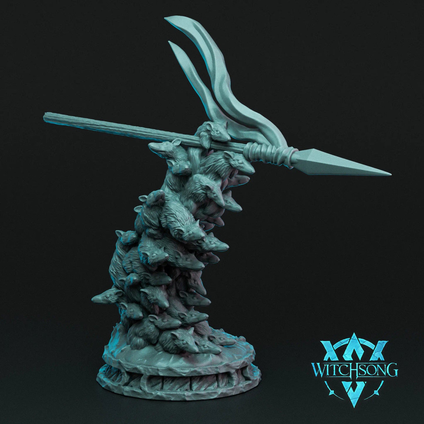Witchsong Miniatures - Rat King's Throne - Rat Swarm - 2 Poses - Helios3DPrinting