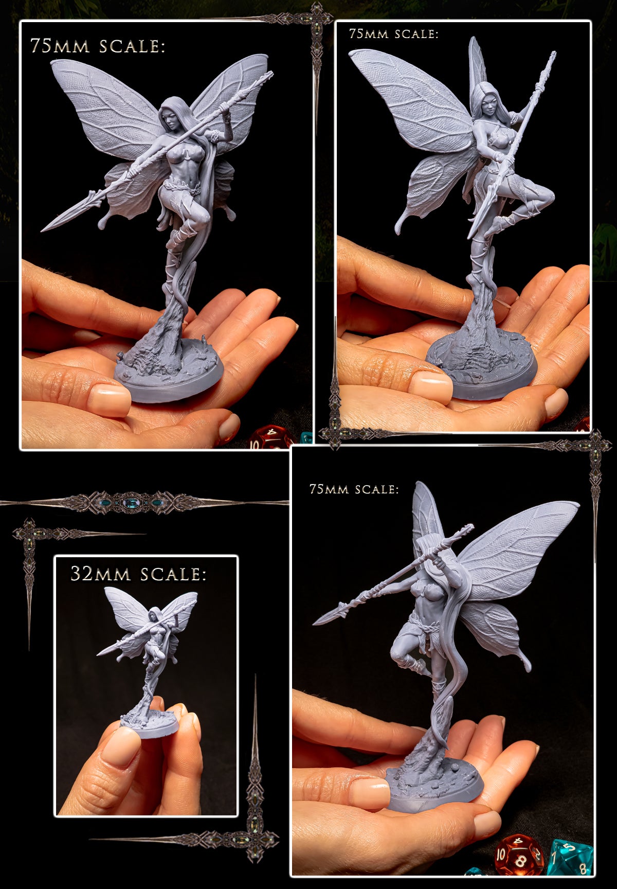 Printomancer - Winged Dryad: Aldoris - 32/75mm Pin Up/Figure/Model/Diorama