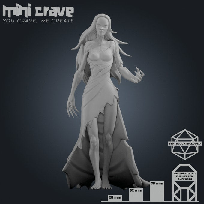 Mini Crave - Xiona Undeads - Banshee #2 - DnD/TTRPG Figure/Miniature