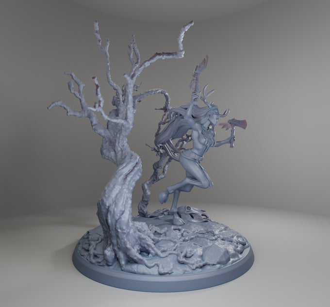 Alain Viesca - Deer Woman (Attack) - 32/75/120mm Pin Up/Figure/Model/Diorama - Helios3DPrinting