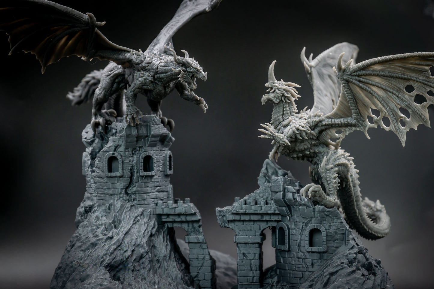 Aether & Alchemist - Red vs Blue Dragon - DnD/TTRPG Figure/Miniature - Helios3DPrinting