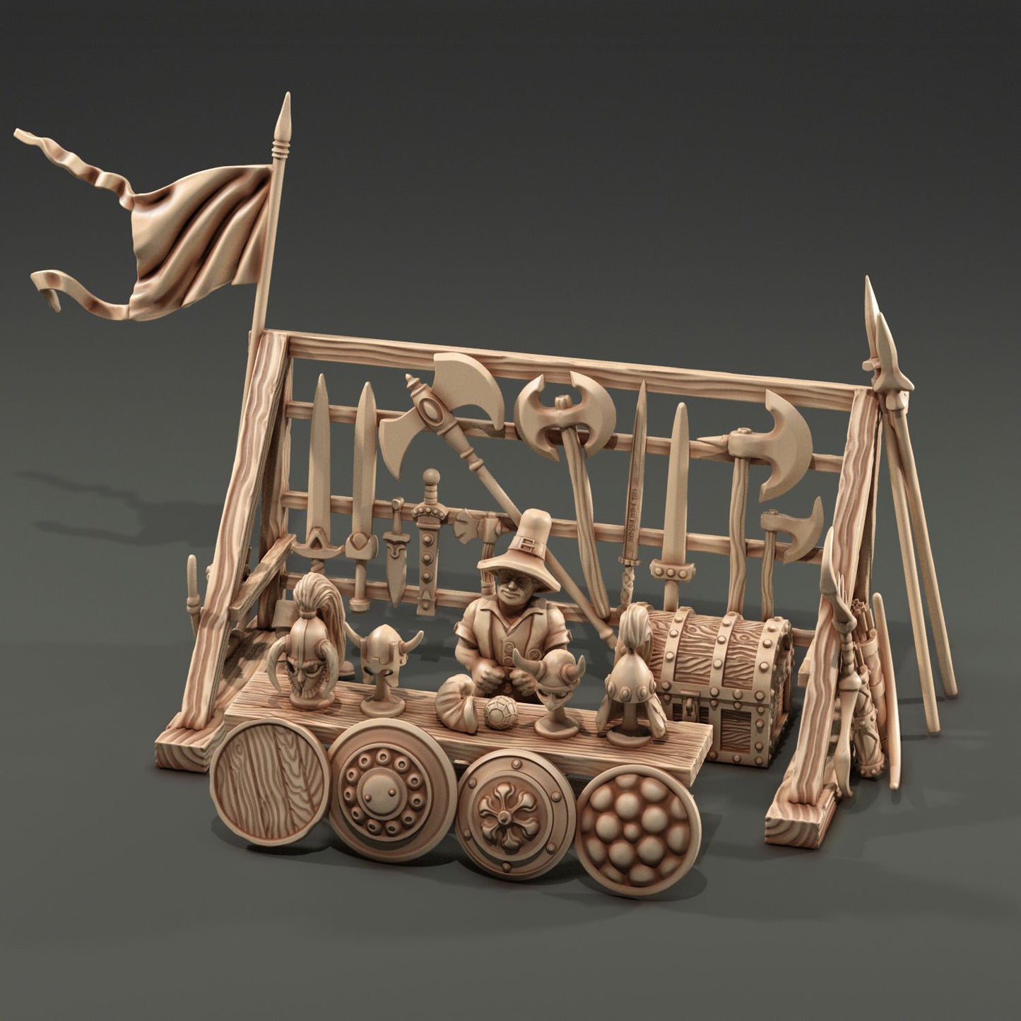 Medusa Miniatures - Halfling Weapon Stall - DnD/TTRPG/Roleplaying/Wargames