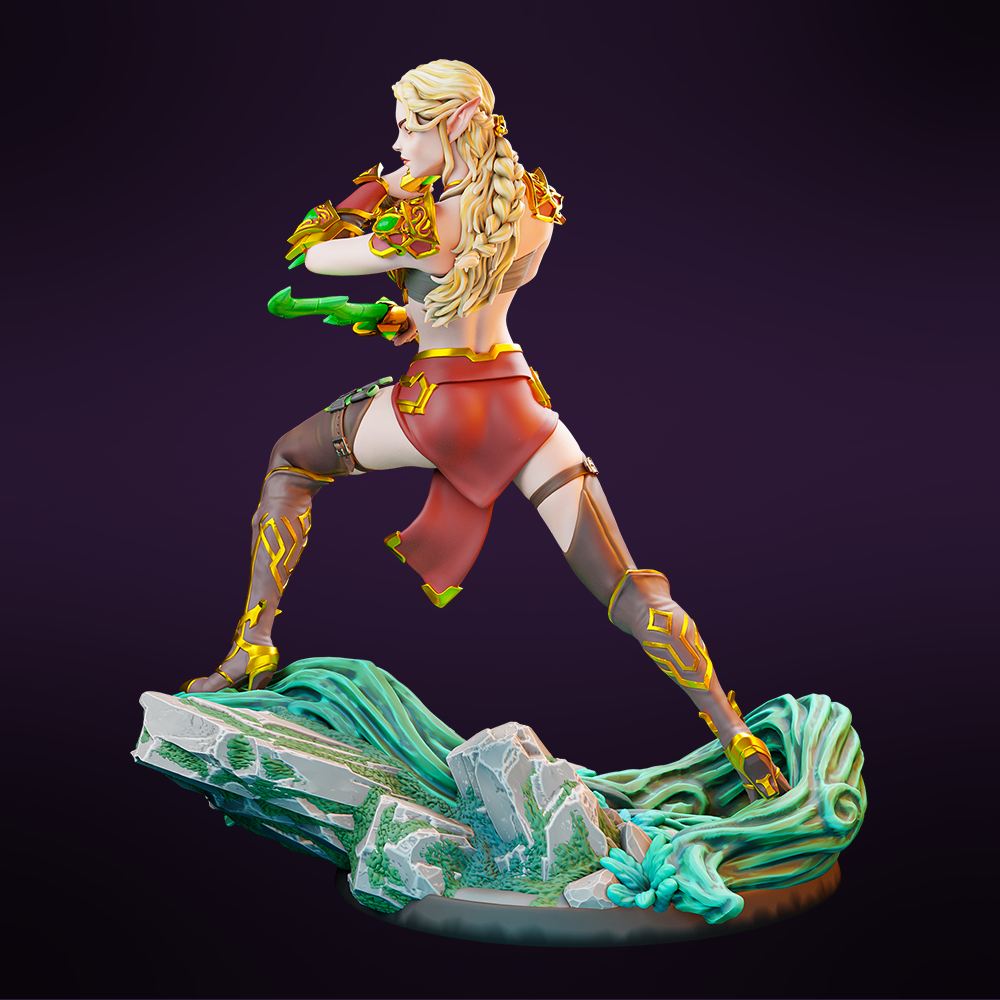Miniatures Cave - Leilah- the Elven Shadowblade - 2 Poses - 75/100mm Pin Up/Figure/Model/Diorama