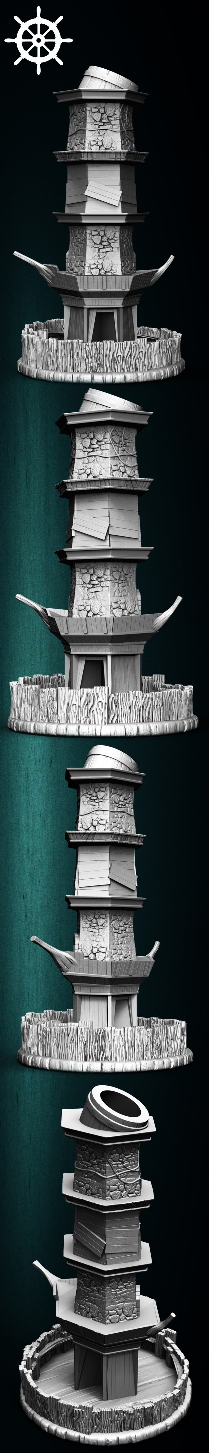 Slope3D - Pirate Ship (Barrel) Dice Tower - DnD/TTRPG/Roleplaying/Wargames