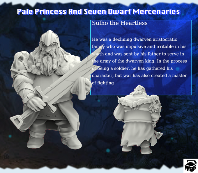 Minihoard - Princess & 7 Dwarves - Sulho the Heartless - DnD/TTRPG Figure/Miniature