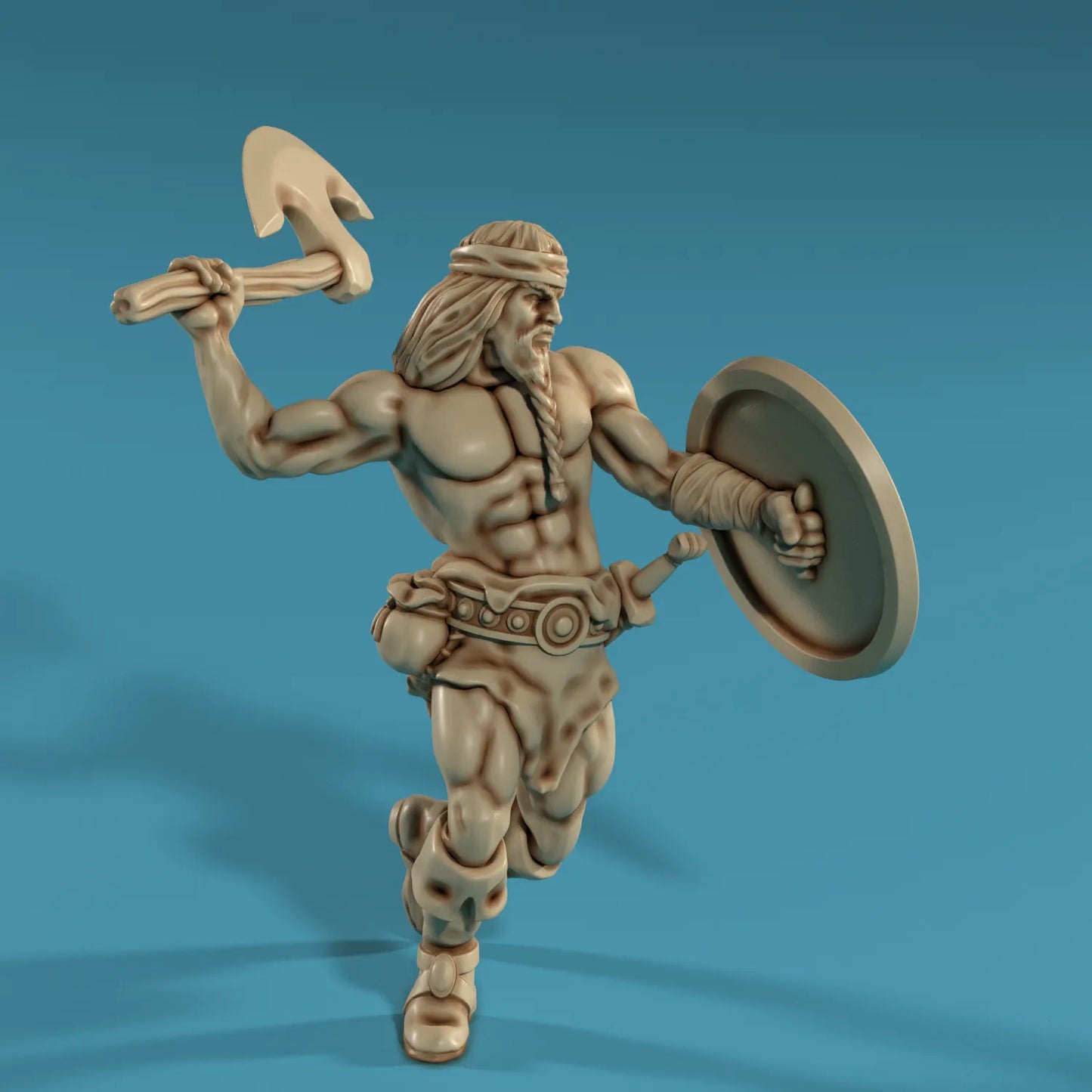 Medusa Miniatures - Barbarian w/Axe & Shield - DnD/TTRPG/Roleplaying/Wargames