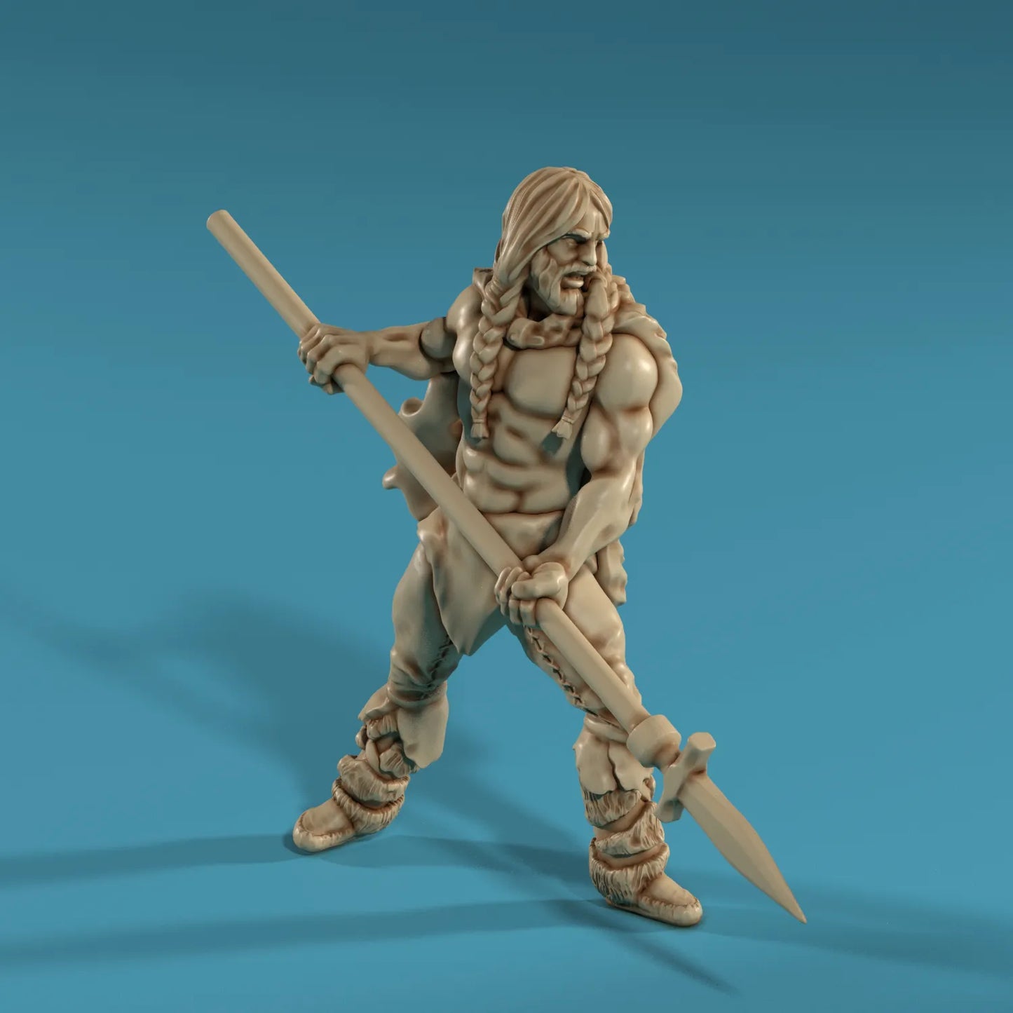Medusa Miniatures - Barbarian w/Spear - DnD/TTRPG/Roleplaying/Wargames