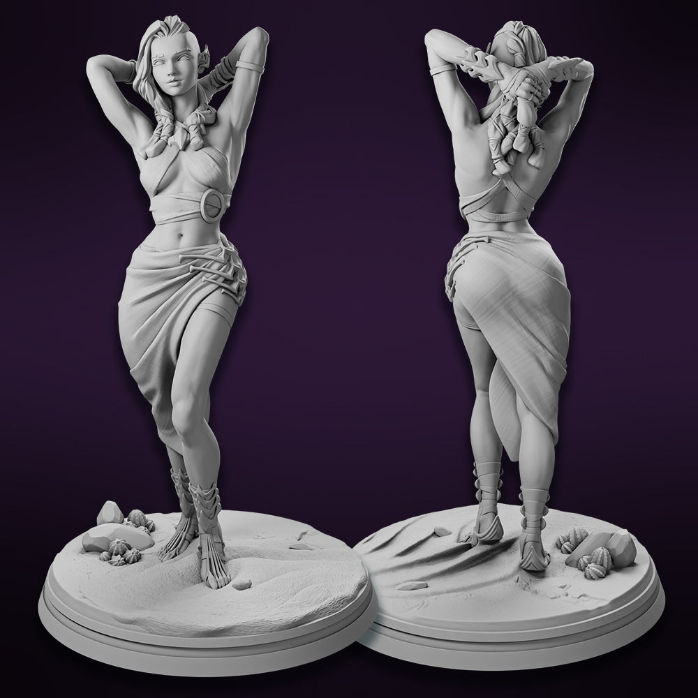 Miniatures Cave - Serphina, The Half-Elf Assassin - 2 Poses - 75/100mm Pin Up/Figure/Model/Diorama
