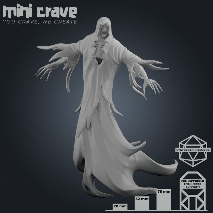 Mini Crave - Xiona Undeads - Wraith #1 - DnD/TTRPG Figure/Miniature