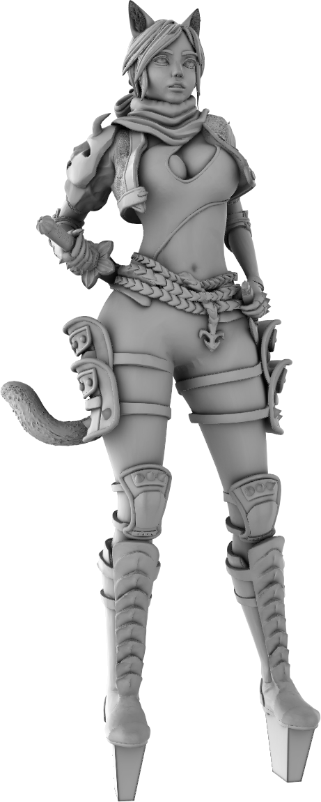 3darts - "Moriko" Cute Deadly Neko Assassin - Pin Up/Figure/Model/Diorama - Helios3DPrinting