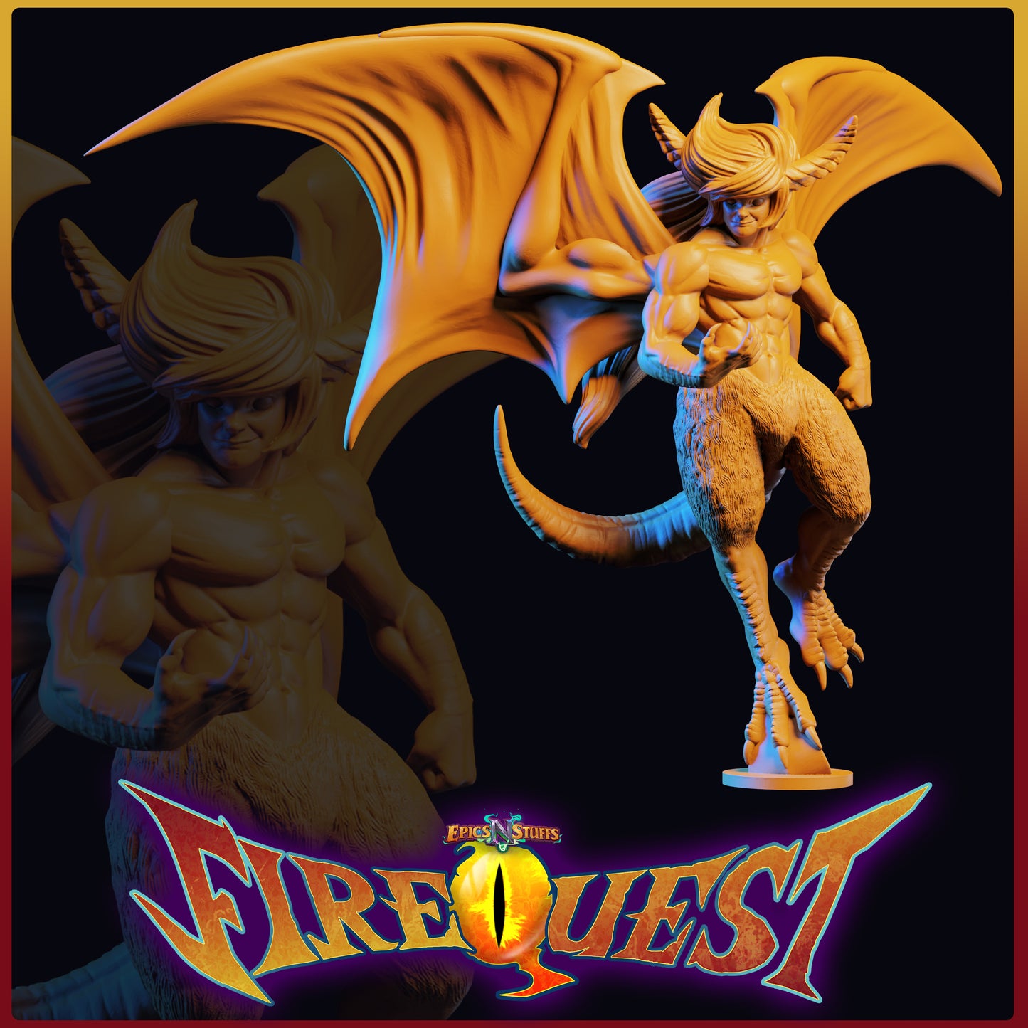 Lance Wilkinson - Fire Quest - Champion - 50/90mm DnD/TTRPG Figure/Miniature