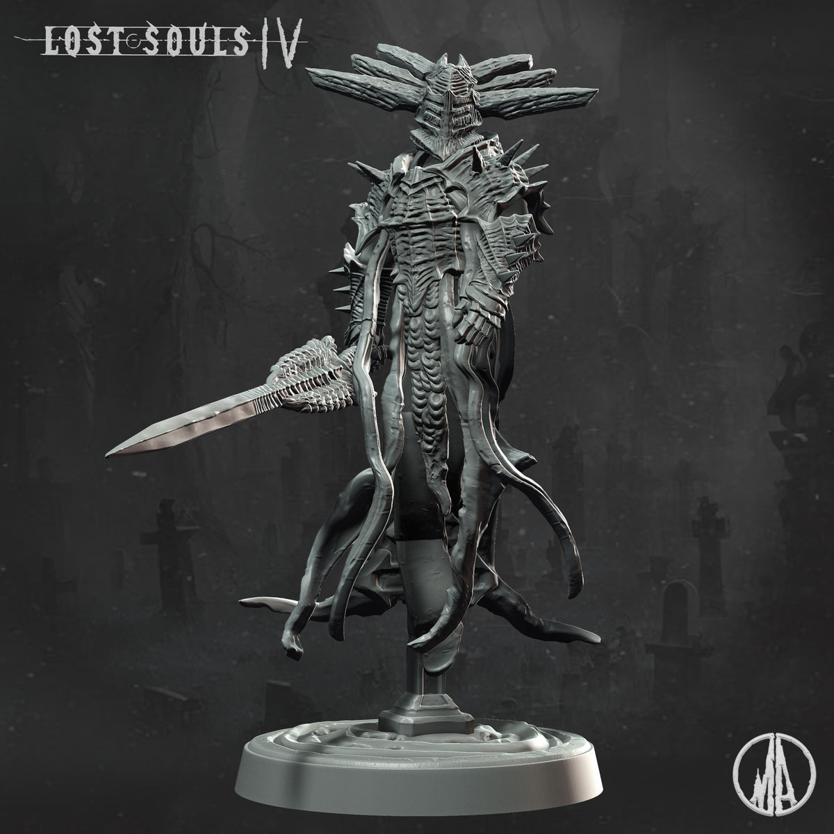 Monolith Arts - Lost Souls IV - Corrupted Knight #2 - DnD/TTRPG Figure/Miniature