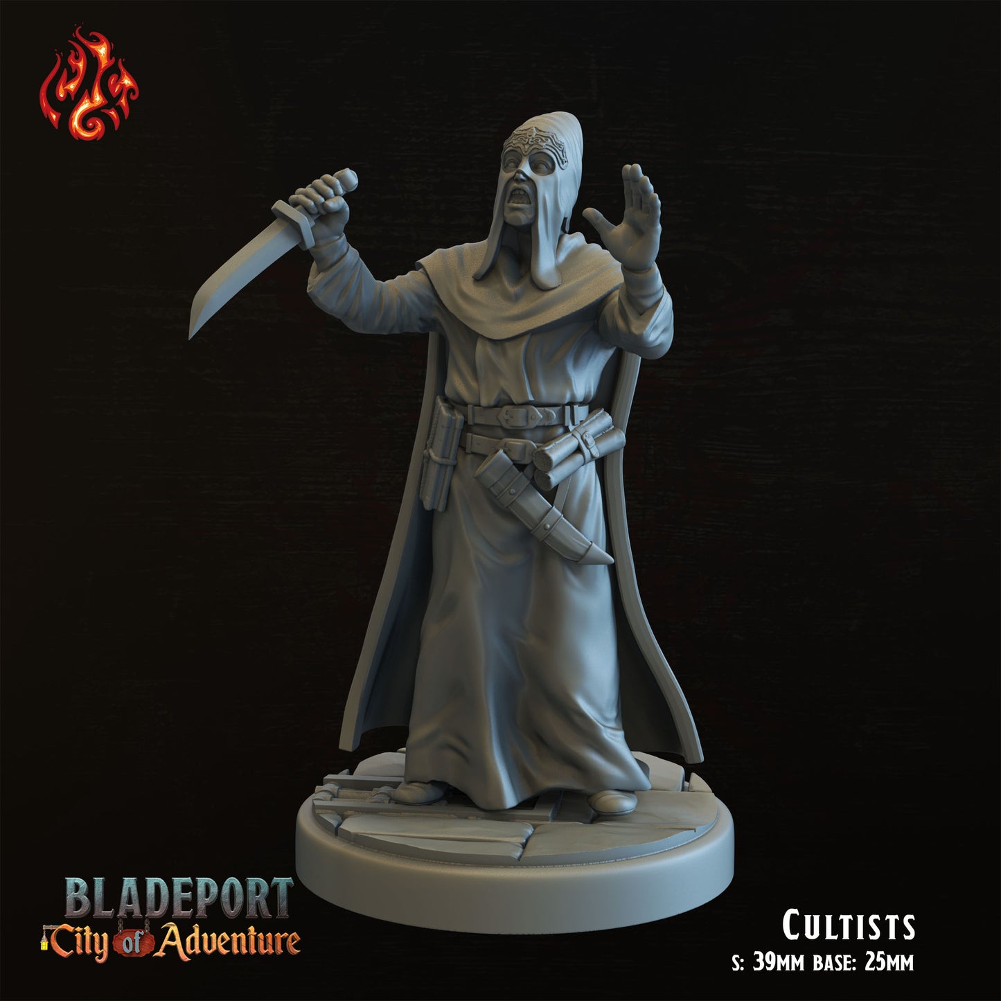 Crippled God Foundry - Bladeport - Cultist - DnD/TTRPG Figure/Miniature