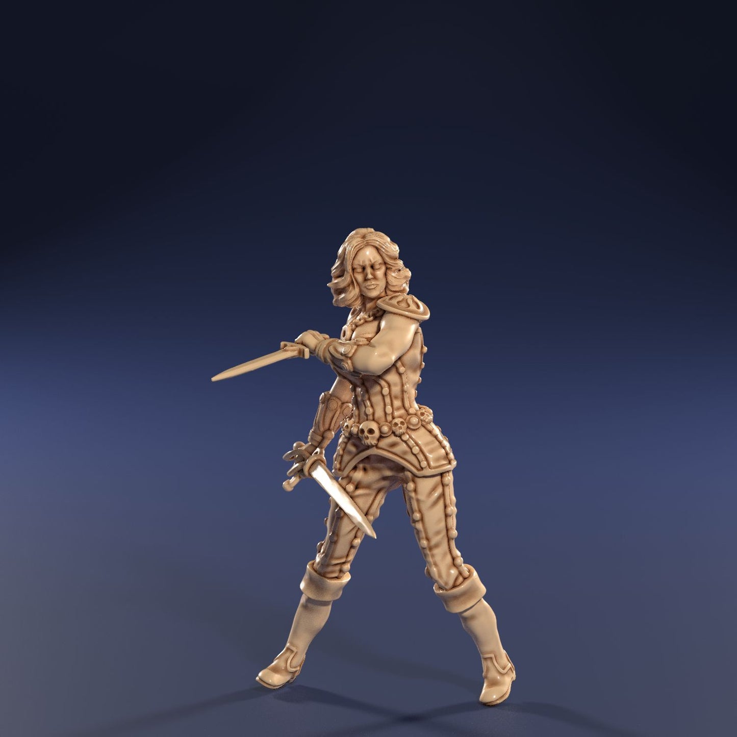 Medusa Miniatures - Cuthroat Alley - Thief w/Dual Swords - DnD/TTRPG/Roleplaying/Wargames