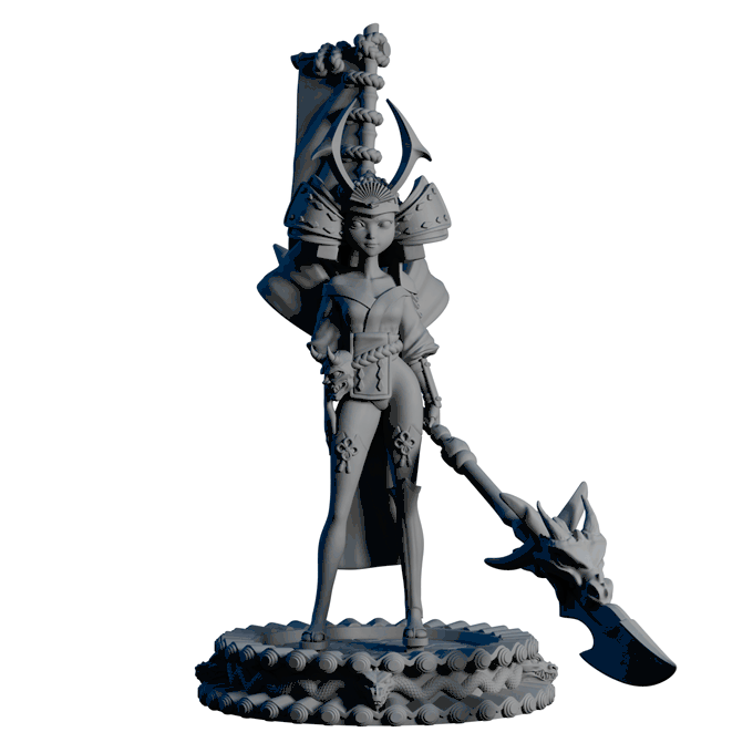 AsymSculpts - Sculpted Sisters: Oriental - Samurai - 75mm Pin Up/Figure/Model/Diorama